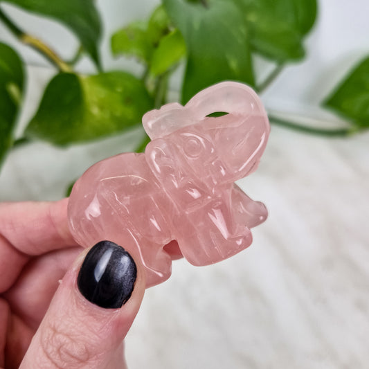 Rosenquarz Elefant