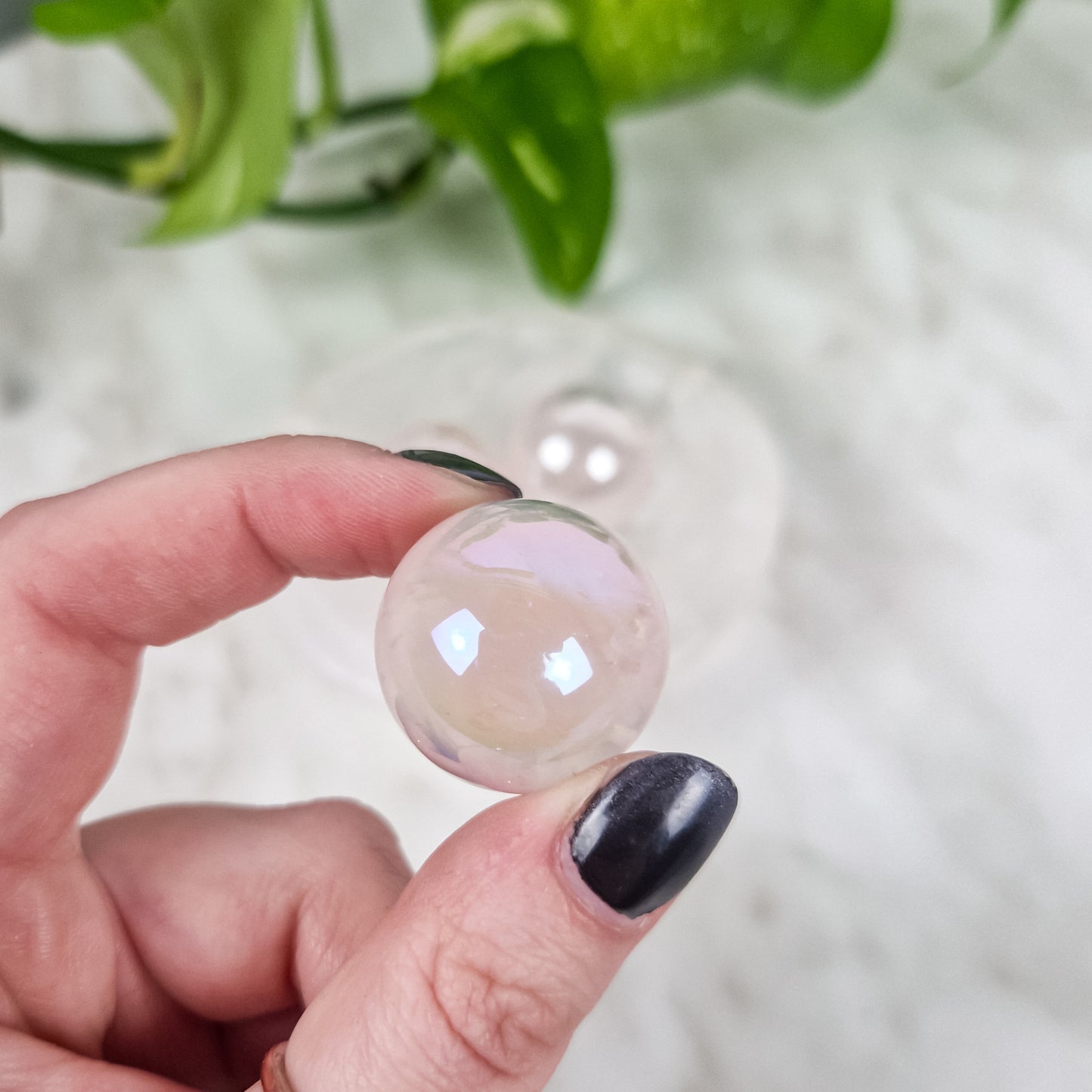 Aura Rosenquarz Mini Kugel