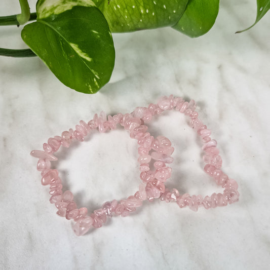 Rosenquarz Splitterarmband